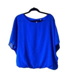 Rose & Olive blue short sleeved shirt, size small